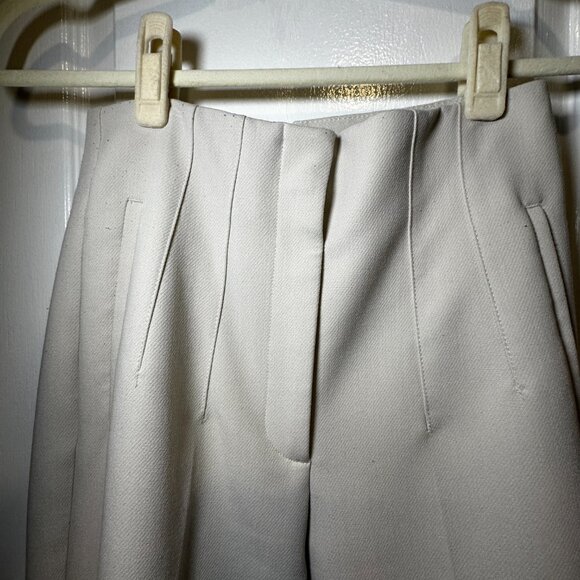 corset effect high waist slacks - ZARA US Small, cream. - Picture 5 of 10